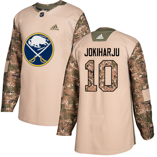 Adidas Sabres #10 Henri Jokiharju Camo Authentic 2017 Veterans Day Stitched Youth NHL Jersey